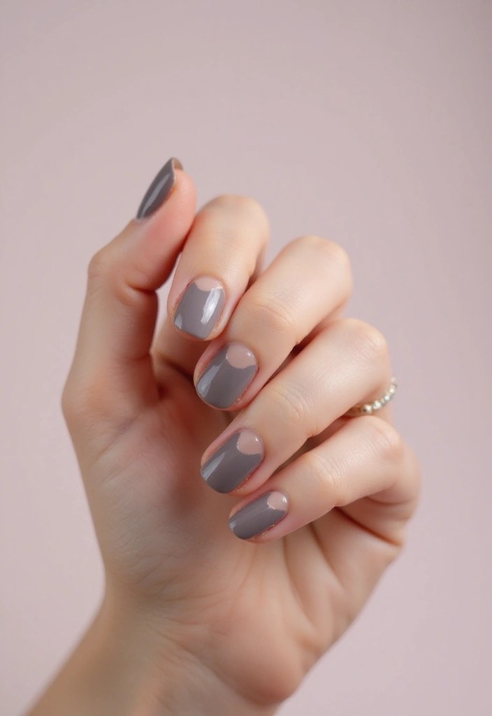 12 Stunning Neutral Nail Art Ideas That Will Make You Rethink Your Manicure! - 10. Half-Moon Manicure