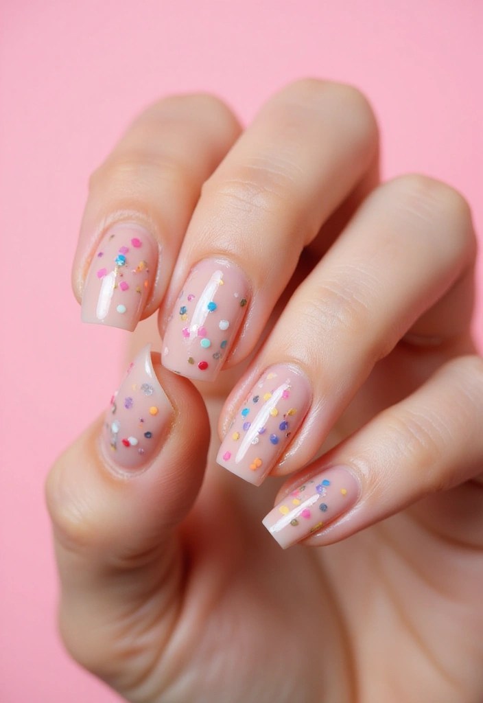 12 Stunning Neutral Nail Art Ideas That Will Make You Rethink Your Manicure! - 11. Confetti Nails