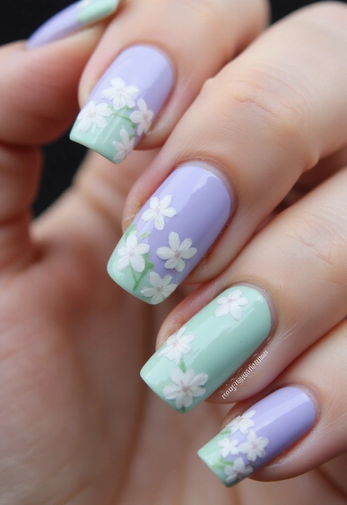 18 Gorgeous Biab Nails Color Combos That Will Make You Want to Switch It Up (#5 Is a Must-See!) - 1. Soft Lavender & Mint Green Delight