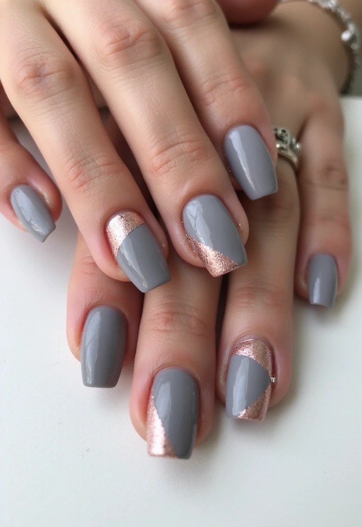 18 Gorgeous Biab Nails Color Combos That Will Make You Want to Switch It Up (#5 Is a Must-See!) - 6. Elegant Gray & Rose Gold