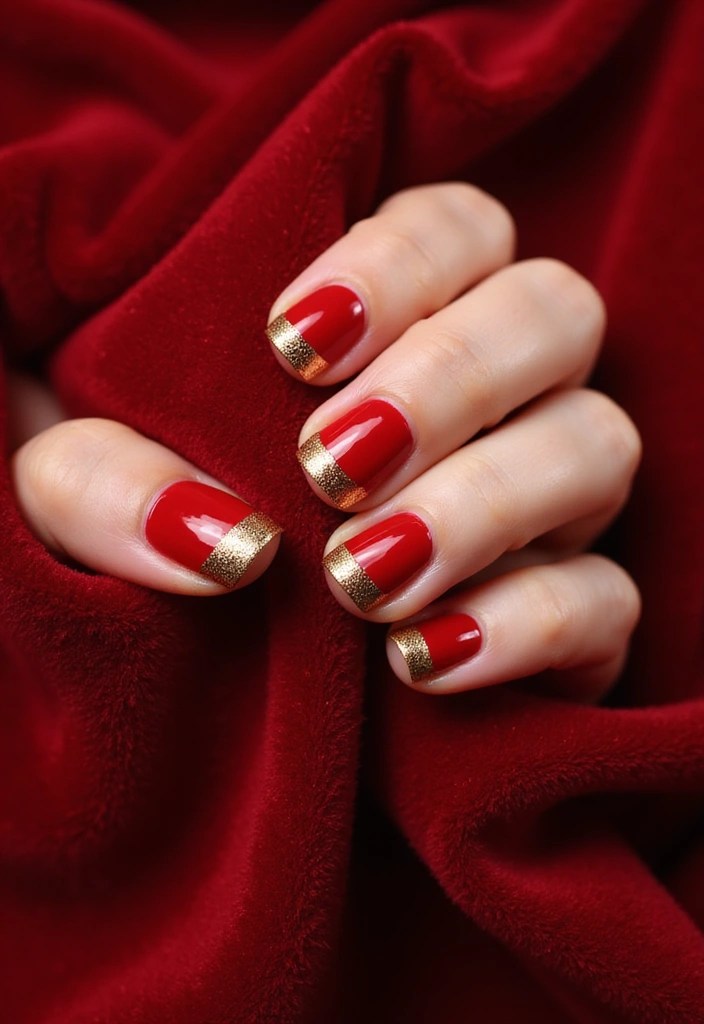 18 Gorgeous Biab Nails Color Combos That Will Make You Want to Switch It Up (#5 Is a Must-See!) - 8. Classic Red & Gold