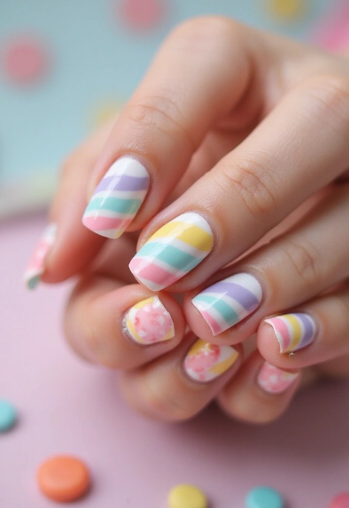 Blush & Bloom: 15 Coquette Spring Nail Trends You’ll Want to Screenshot ASAP - 10. Candy Stripes