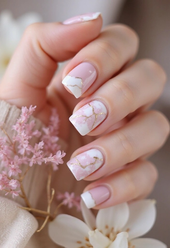 Blush & Bloom: 15 Coquette Spring Nail Trends You’ll Want to Screenshot ASAP - 11. Elegant Marble Effect