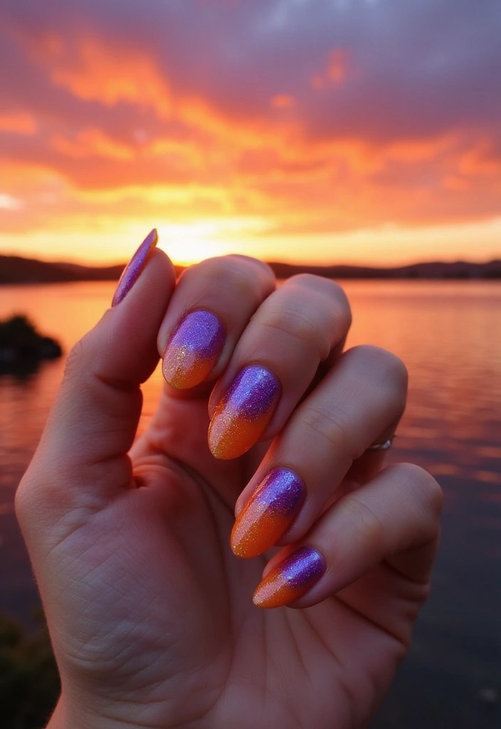 Blush & Bloom: 15 Coquette Spring Nail Trends You’ll Want to Screenshot ASAP - 12. Shimmering Sunset Nails