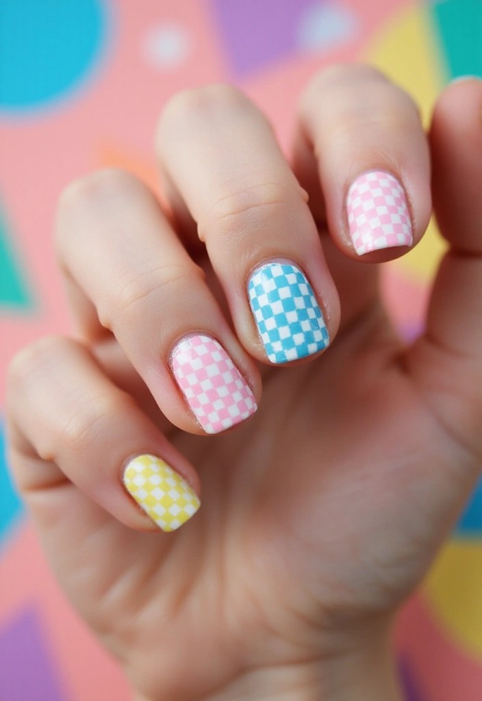 Blush & Bloom: 15 Coquette Spring Nail Trends You’ll Want to Screenshot ASAP - 13. Retro Checkerboard