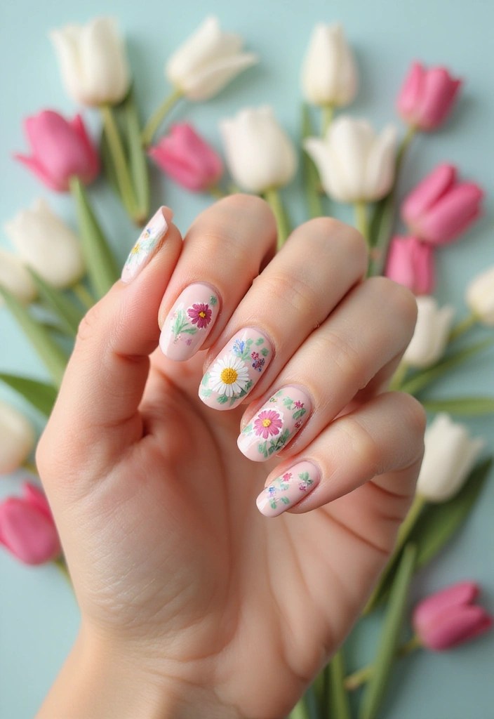 Blush & Bloom: 15 Coquette Spring Nail Trends You’ll Want to Screenshot ASAP - 2. Whimsical Floral Accents