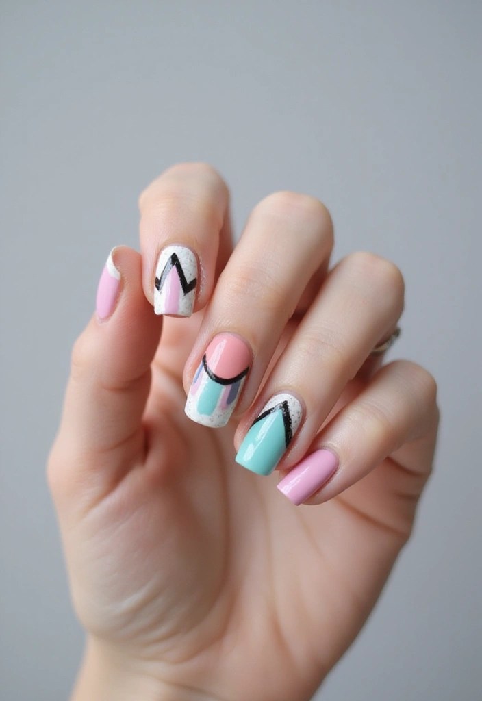 Nail Game in Full Bloom: 11 2025 Baddie-Approved Spring Mani Inspo - 5. Geometric Chic