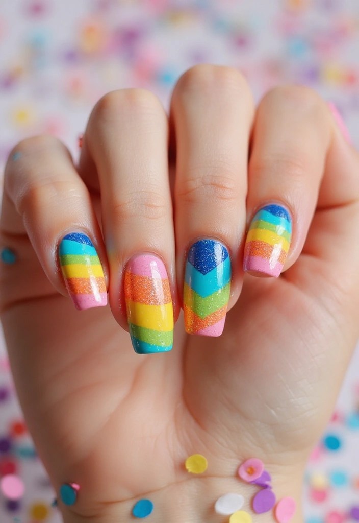 Nail Game in Full Bloom: 11 2025 Baddie-Approved Spring Mani Inspo - 7. Rainbow Connection