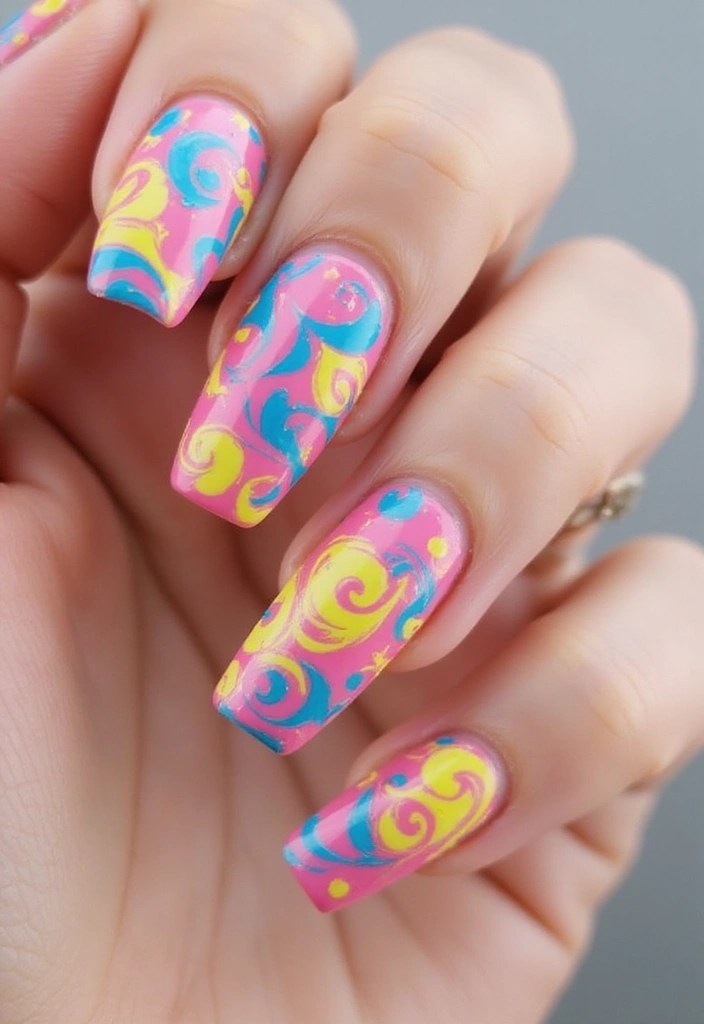 Nail Game in Full Bloom: 11 2025 Baddie-Approved Spring Mani Inspo - 9. Artistic Swirls