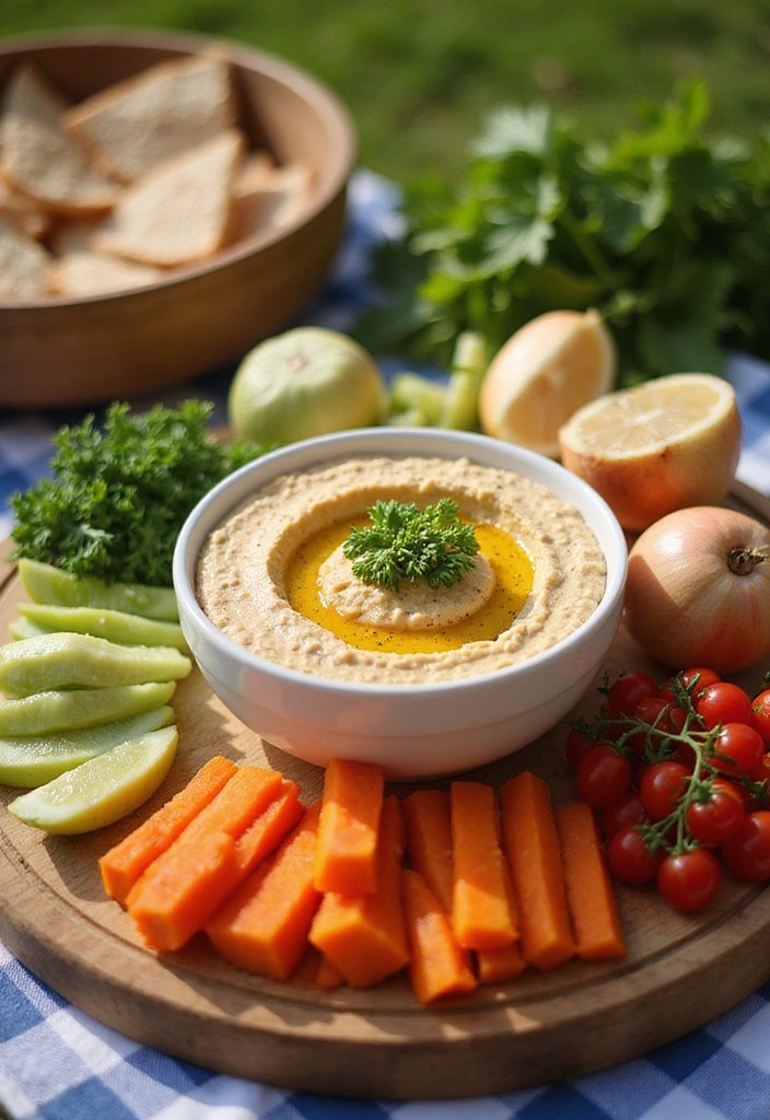 Sundress Season, but Make It Plant-Based: 12 Vegan Picnic Snacks That Hit - 8. Hummus and Veggie Platter