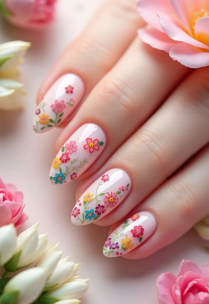 10 Almond Nail Designs That Will Make You Want to Book Your Next Manicure This Summer ASAP! - 5. Floral Accents