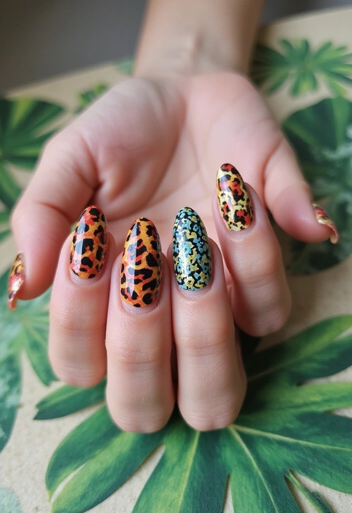 10 Almond Nail Designs That Will Make You Want to Book Your Next Manicure This Summer ASAP! - 9. Fun Animal Prints