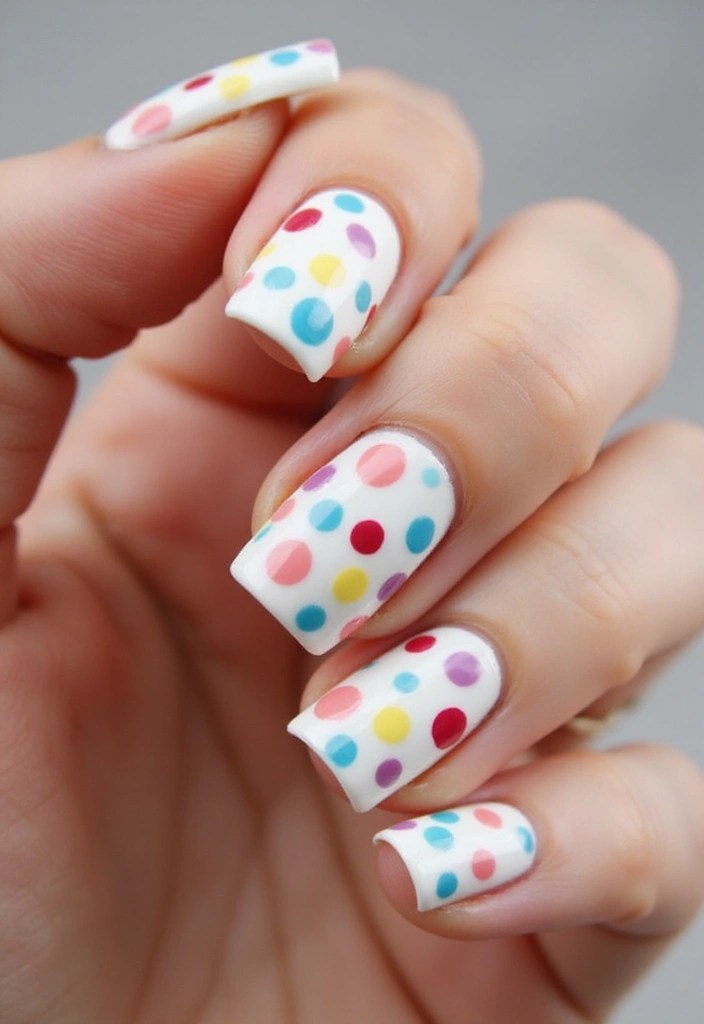 10 Easy White Spring Nails Tutorials for a Flawless Look! - 5. White with Polka Dots