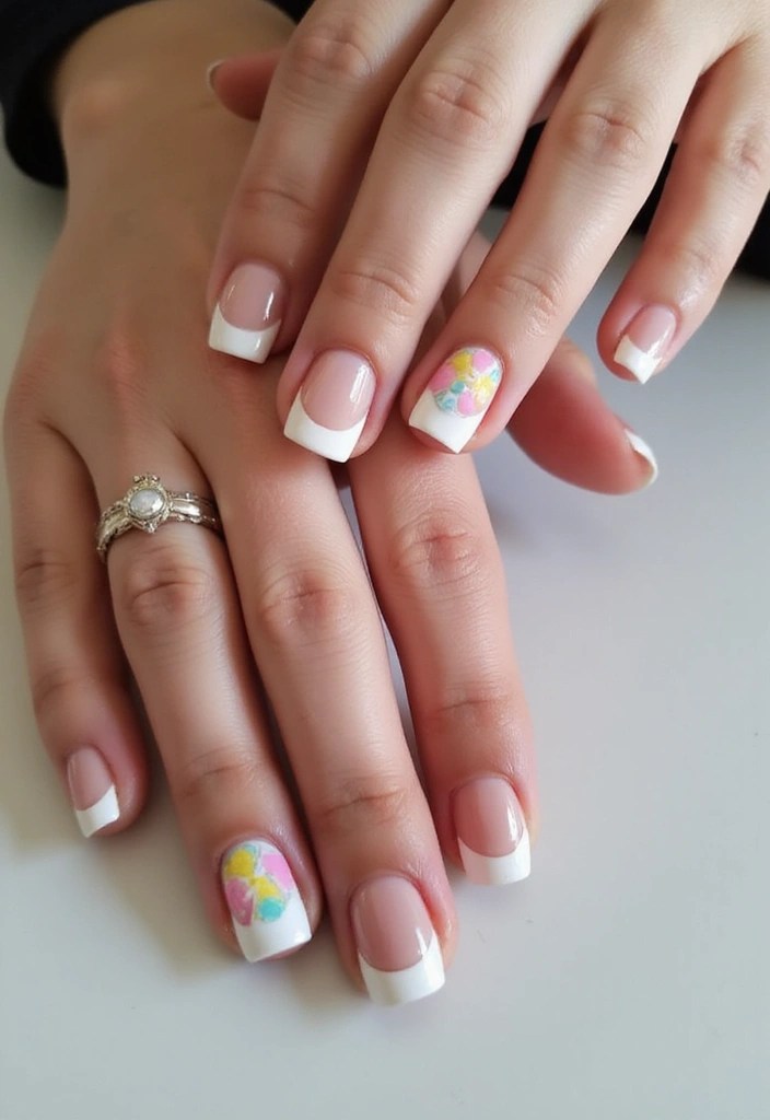 10 Easy White Spring Nails Tutorials for a Flawless Look! - 6. White French Tips with a Twist