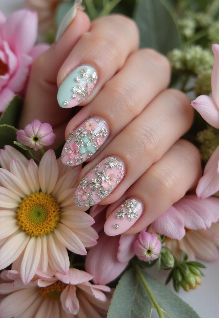 10 Enchanting Fairy Inspired Nails That Will Transport You to a Magical Realm! - 1. Enchanted Garden