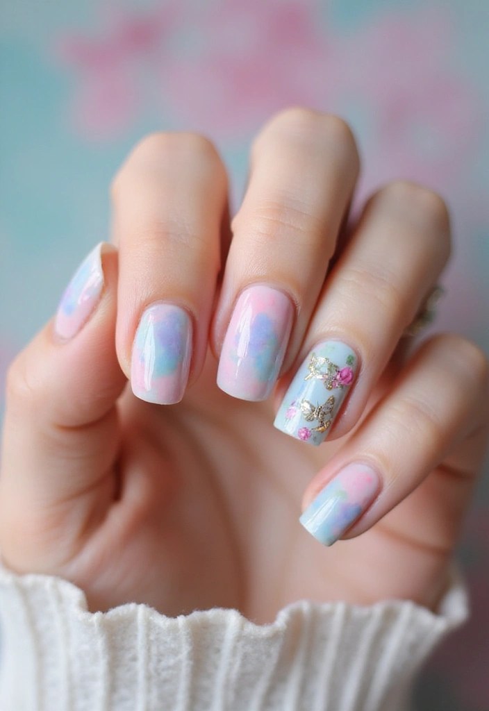 10 Enchanting Fairy Inspired Nails That Will Transport You to a Magical Realm! - 4. Whimsical Watercolor