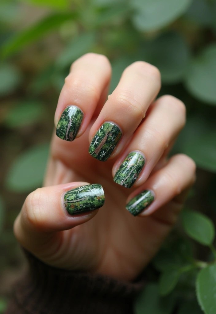 10 Enchanting Fairy Inspired Nails That Will Transport You to a Magical Realm! - 5. Enchanted Forest