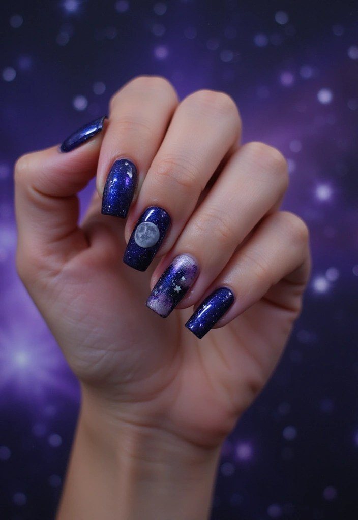 10 Enchanting Fairy Inspired Nails That Will Transport You to a Magical Realm! - 7. Mystical Moonlit Nights