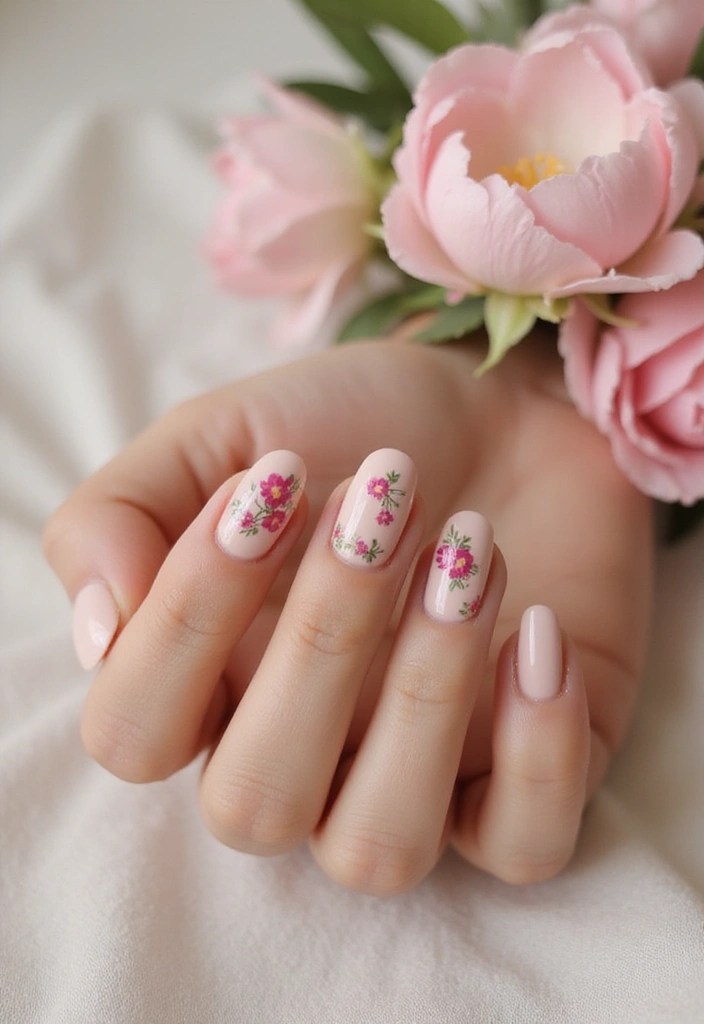 10 Minimalist Summer Nail Aesthetics for a Chic Look (Less Is Definitely More!) - 5. Minimalist Floral