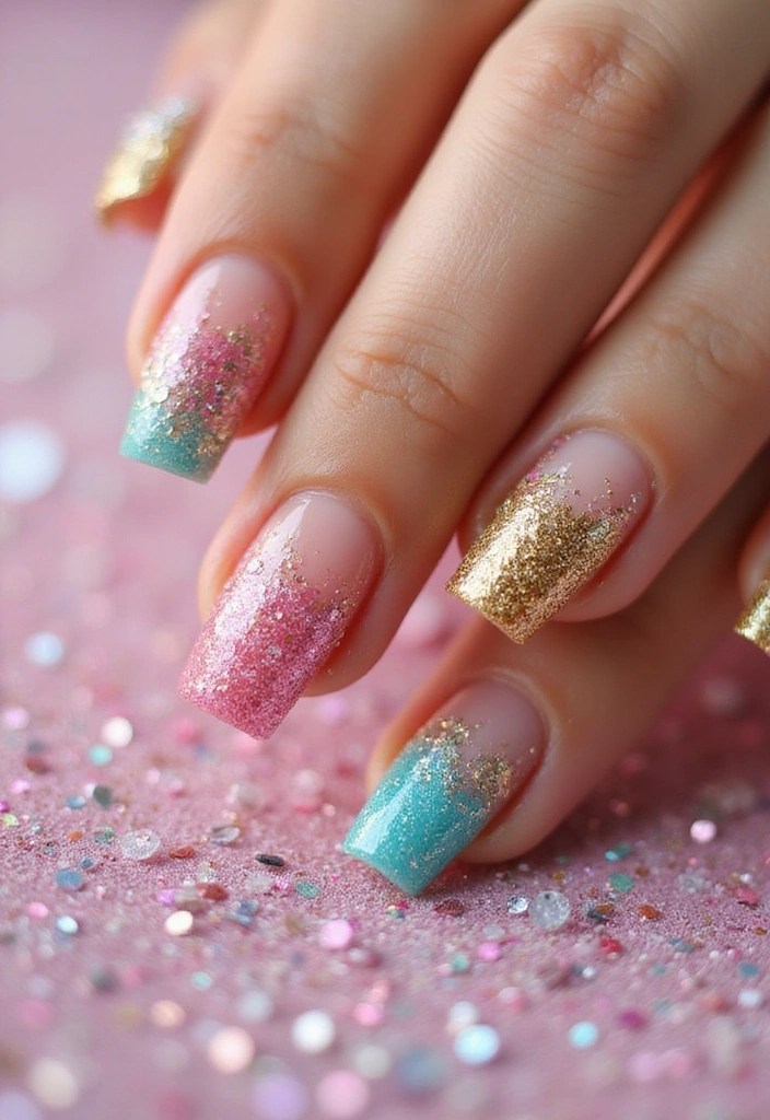 10 Nail Art Summer Shape Trends Every Baddie Needs to Try! - 7. Glitter Dipped Tips