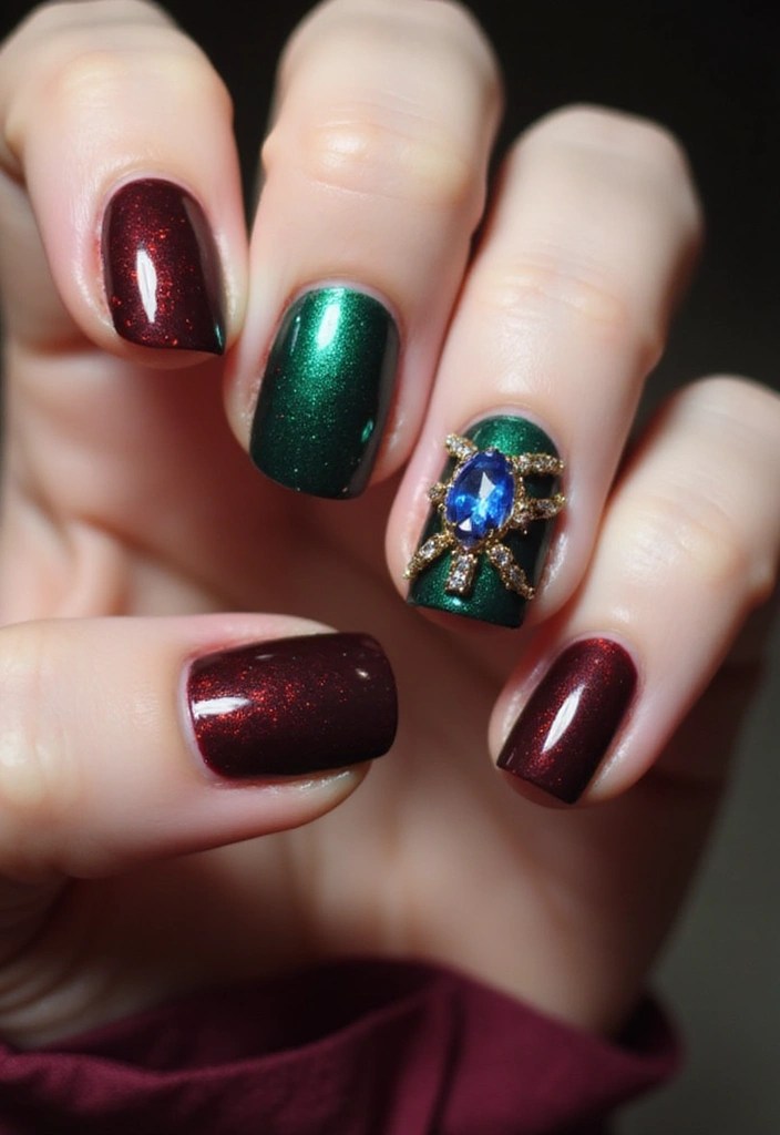 10 Simple Edgy Nails That'll Make You Stand Out Instantly! - 8. Jewel Tones