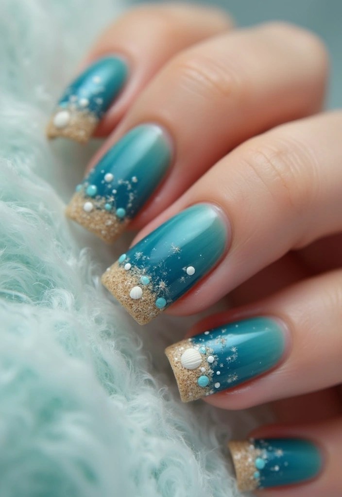 10 Stunning Beach-Themed Nail Art Designs That Will Make Waves This Summer! - 1. Oceanic Ombre Delight