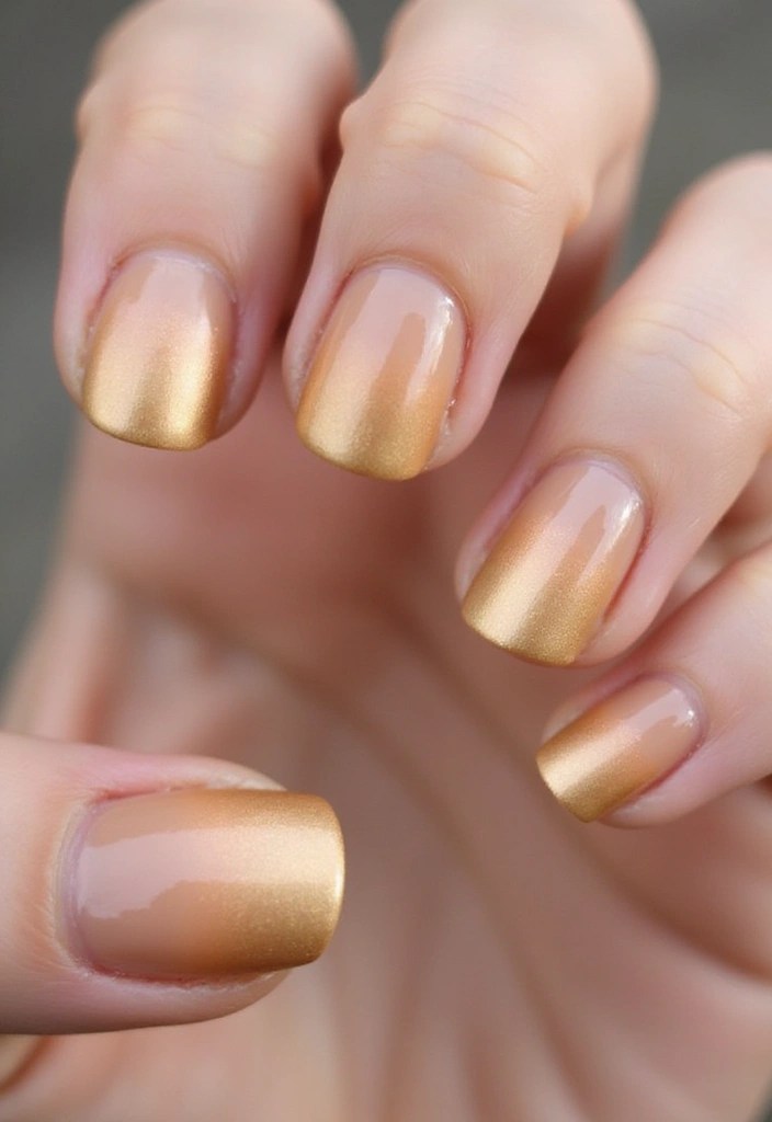 10 Stunning Gold Nude Nail Designs You Have to Try (Your Friends Will Be Jealous!) - 7. Ombre Charm