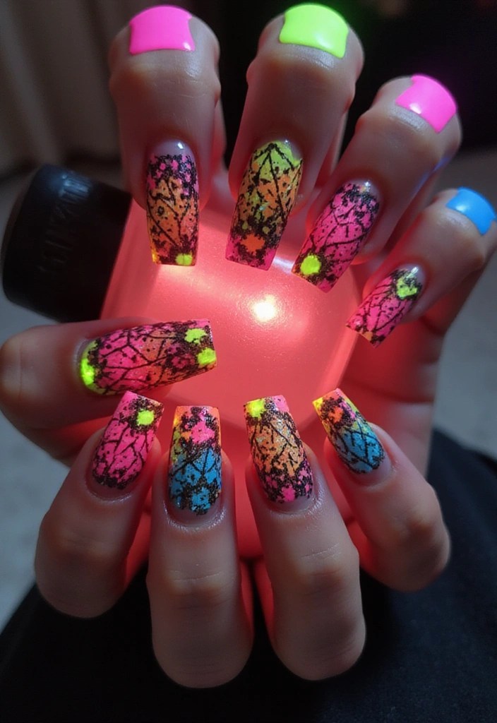 10 Stunning Short Aura Nails That Will Elevate Your Style Game Instantly! - 2. Bold Neon Blast