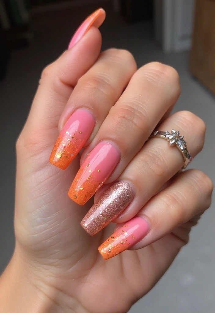 10 Stunning Short Aura Nails That Will Elevate Your Style Game Instantly! - 4. Sunset Vibes