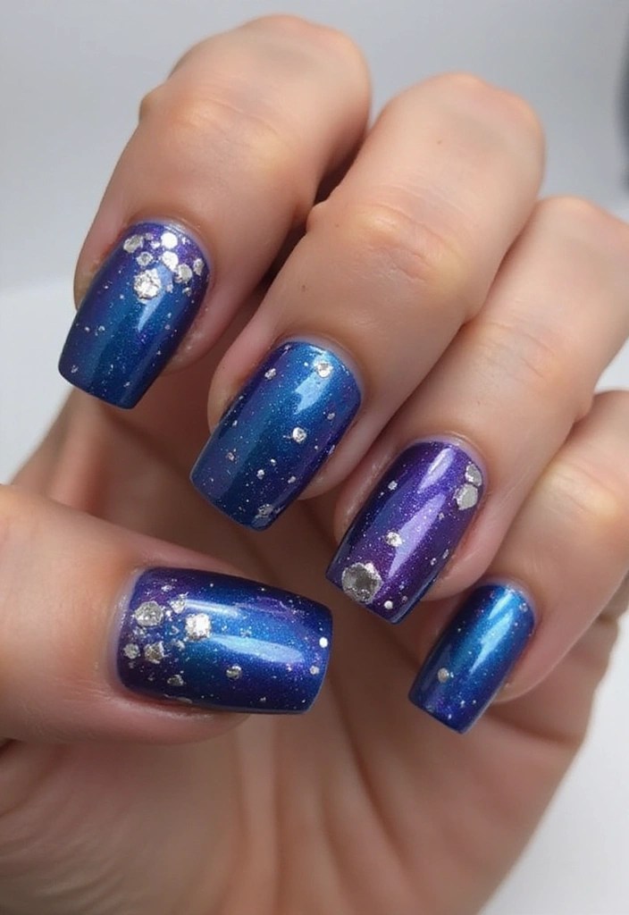 10 Stunning Short Aura Nails That Will Elevate Your Style Game Instantly! - 6. Galaxy Glam