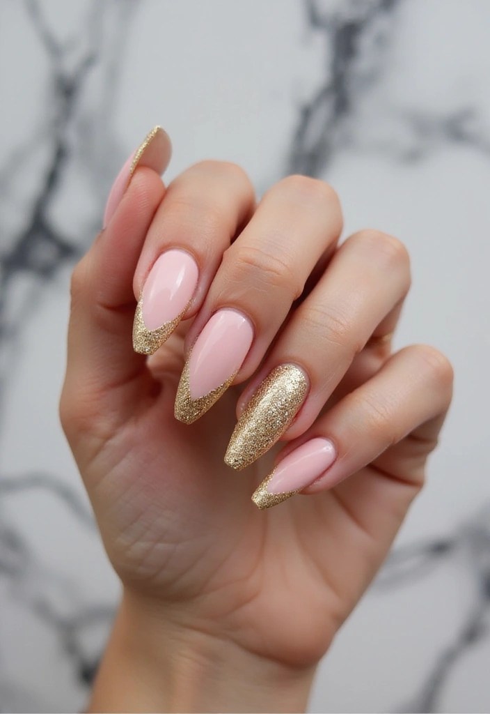 10 Stunning Stiletto Acrylic Nail Designs That Will Turn Heads! - 1. Glitter Ombre Glam