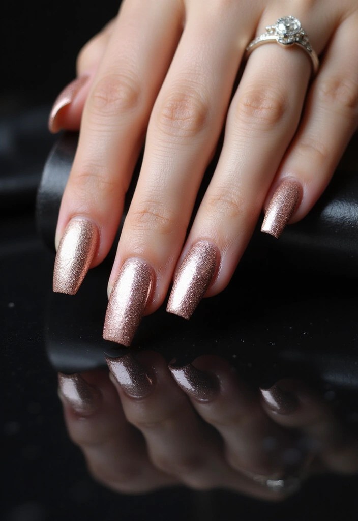 10 Stunning Stiletto Acrylic Nail Designs That Will Turn Heads! - 10. Metallic Shine