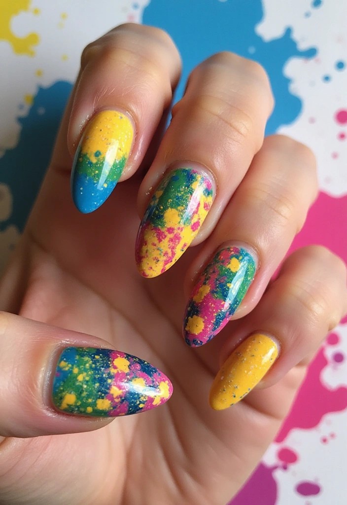 10 Stunning Stiletto Acrylic Nail Designs That Will Turn Heads! - 4. Abstract Art