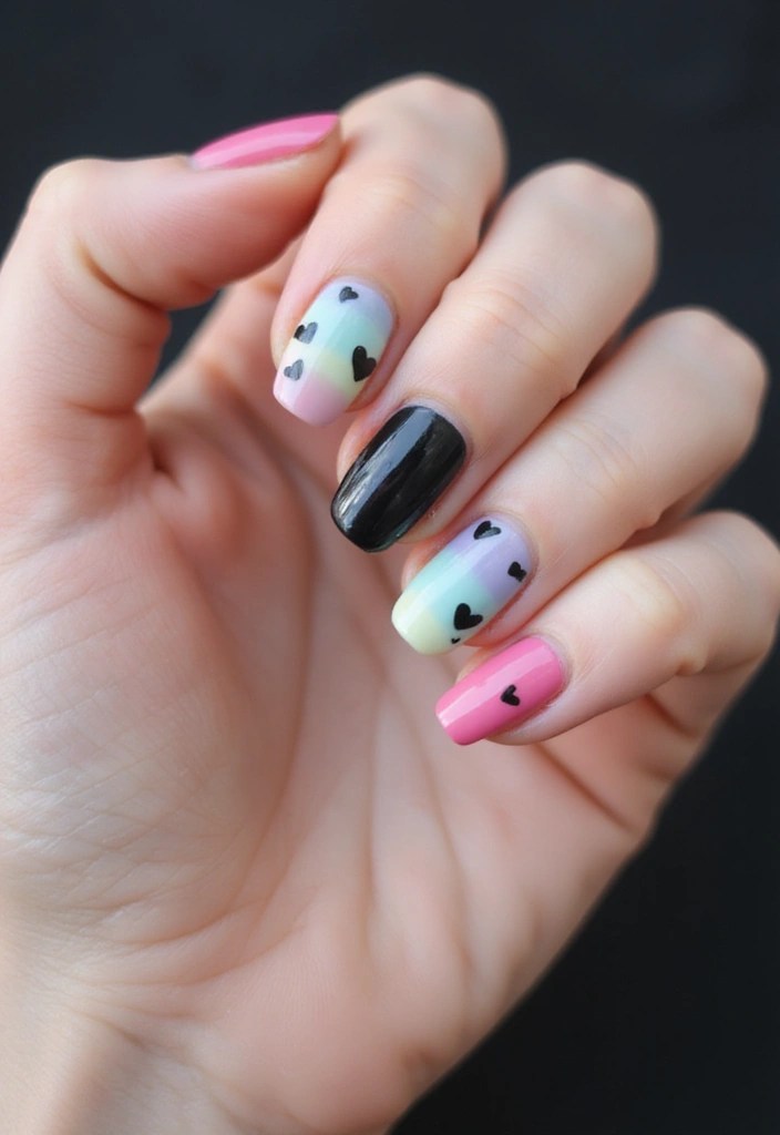 10 Trendy Black Heart Nail Designs to Rock This Weekend (Trust Us on #5!) - 2. Black Heart Ombre