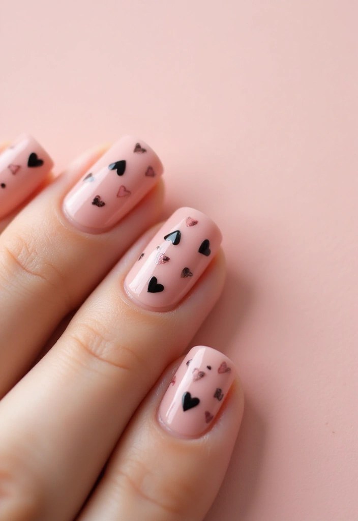 10 Trendy Black Heart Nail Designs to Rock This Weekend (Trust Us on #5!) - 4. Minimalist Black Heart Nails