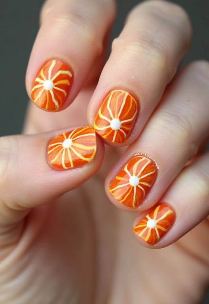 10 Vibrant Orange Fruit Nails That Will Make You Yearn for Summer! - 2. Cute Orange Slice Nail Art
