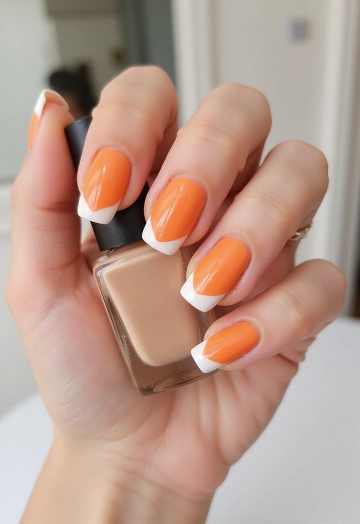 10 Vibrant Orange Fruit Nails That Will Make You Yearn for Summer! - 6. Chic Orange French Tips