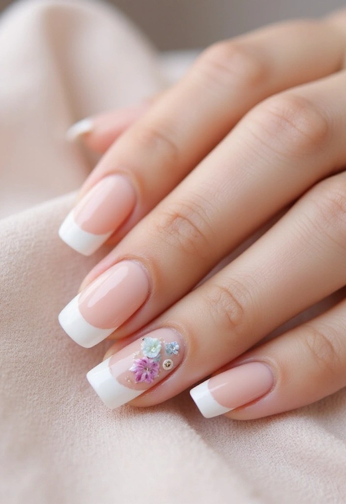 11 Stunning Floral Nail Designs for Spring That Will Make Heads Turn! - 11. Floral French Tips