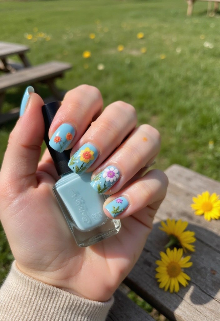 11 Stunning Floral Nail Designs for Spring That Will Make Heads Turn! - 2. Vibrant Wildflower Burst
