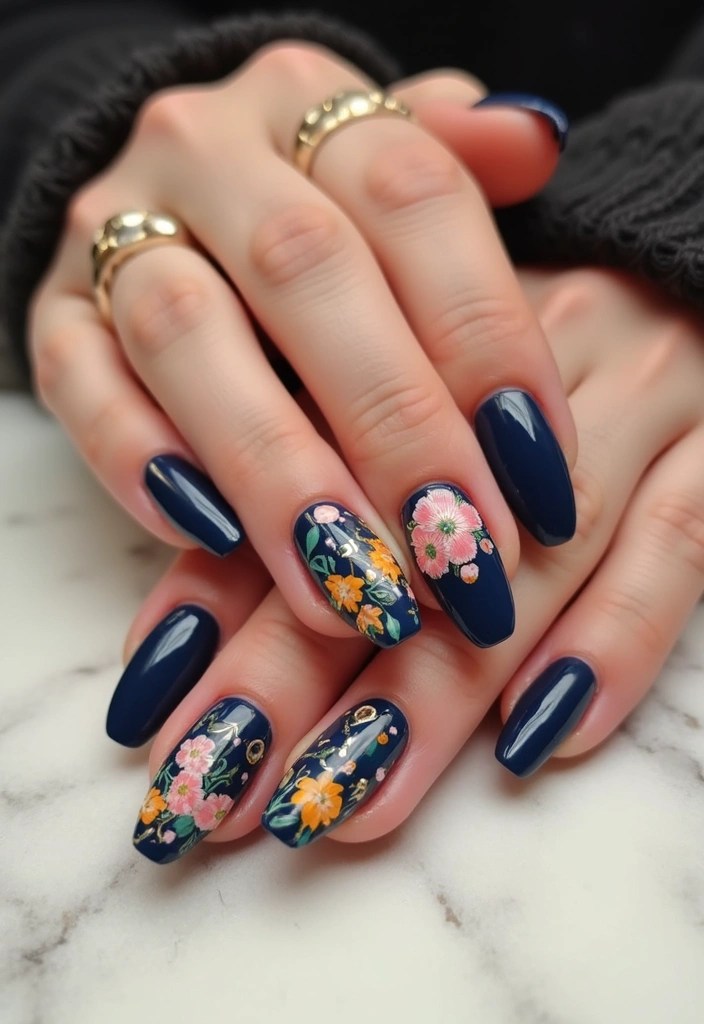 11 Stunning Floral Nail Designs for Spring That Will Make Heads Turn! - 6. Bold Floral Geometric