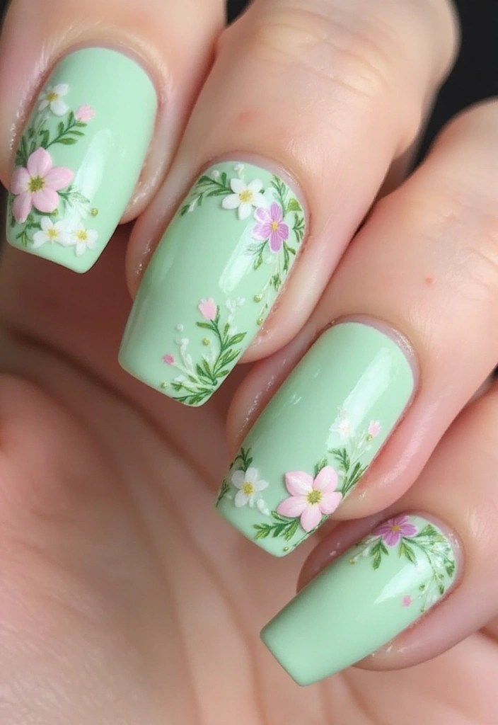 12 Adorable Tinkerbell Nail Inspirations for a Playful Touch! - 10. Garden Fairy Nails
