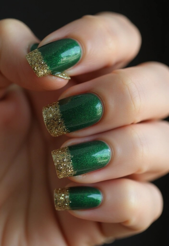 12 Adorable Tinkerbell Nail Inspirations for a Playful Touch! - 5. Tinkerbell Glitter Fade
