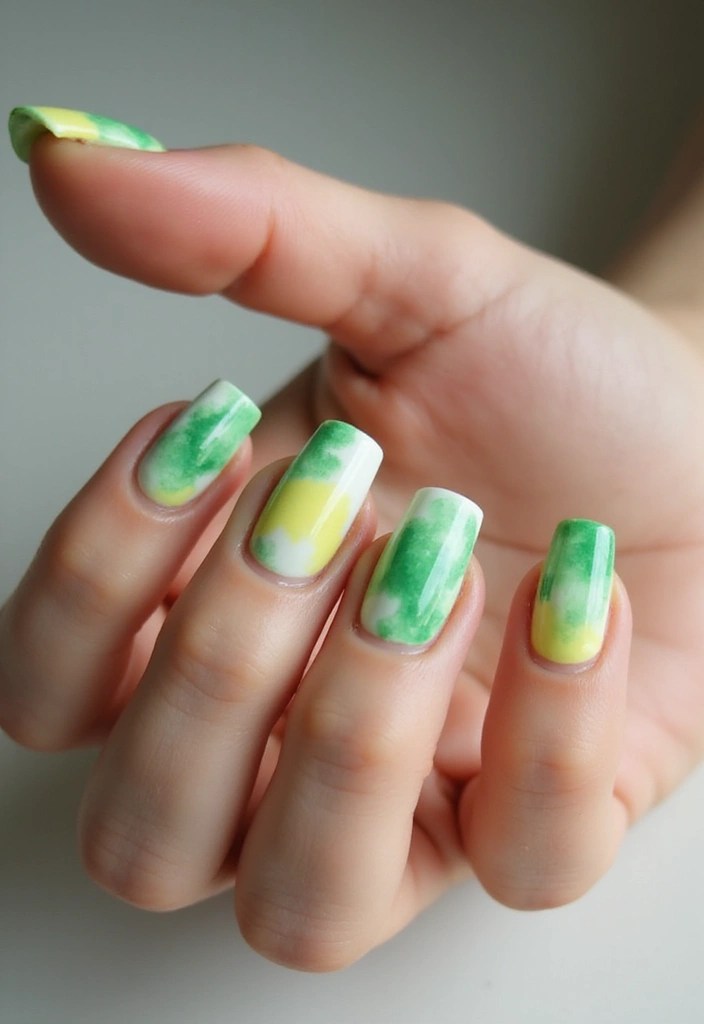 12 Adorable Tinkerbell Nail Inspirations for a Playful Touch! - 6. Whimsical Watercolor