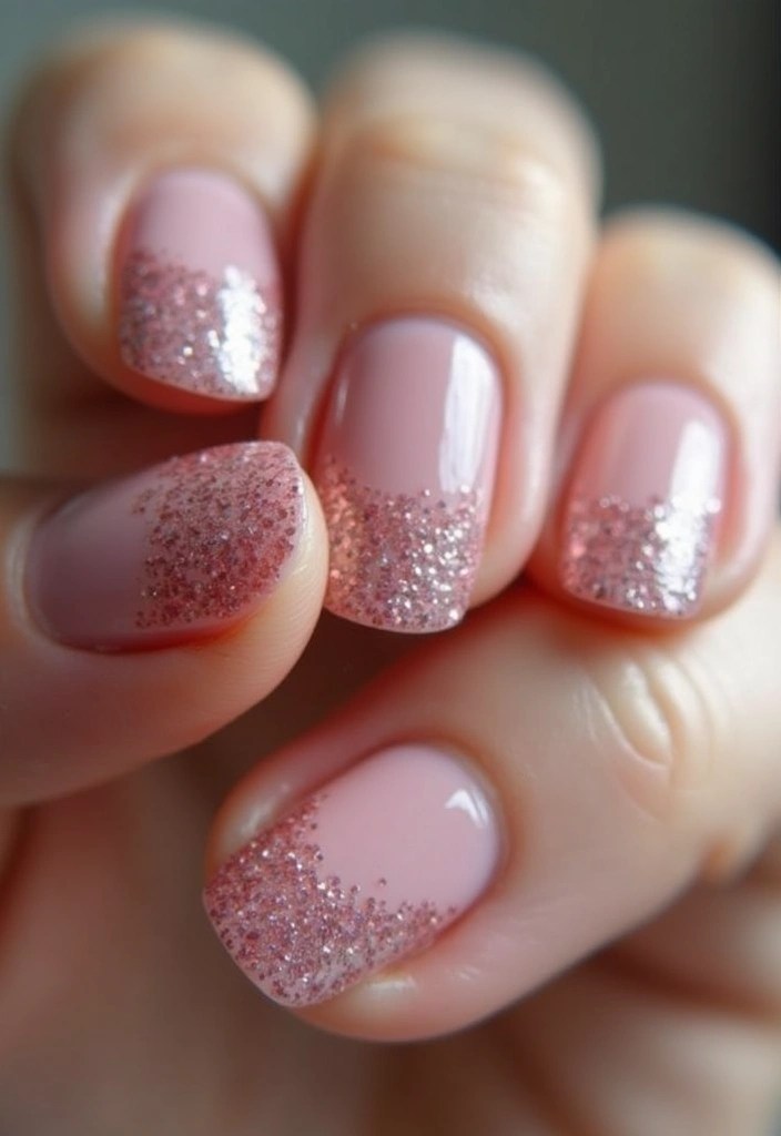 12 Must-Try Pink Nails with Glitter That Will Be the Talk of the Town! - 2. Sparkly French Tips