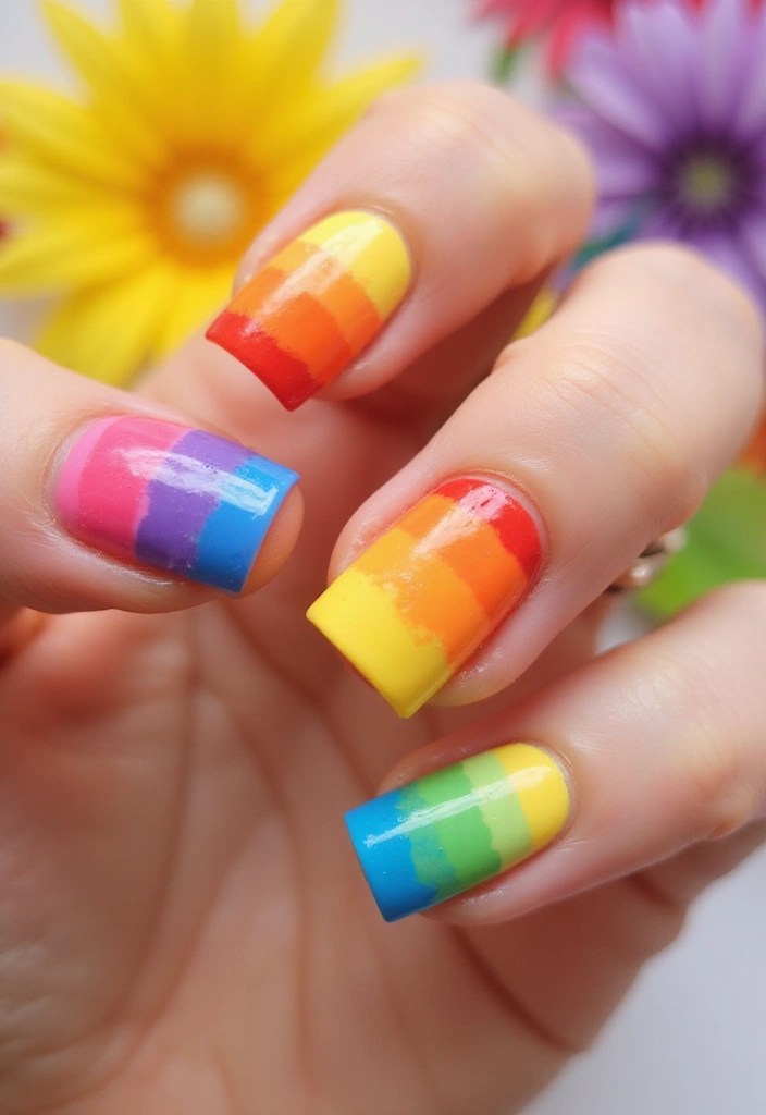 12 Summer Nail Art Trends You Absolutely Must Try (Number 7 Will Blow Your Mind!) - 12. Rainbow Connection