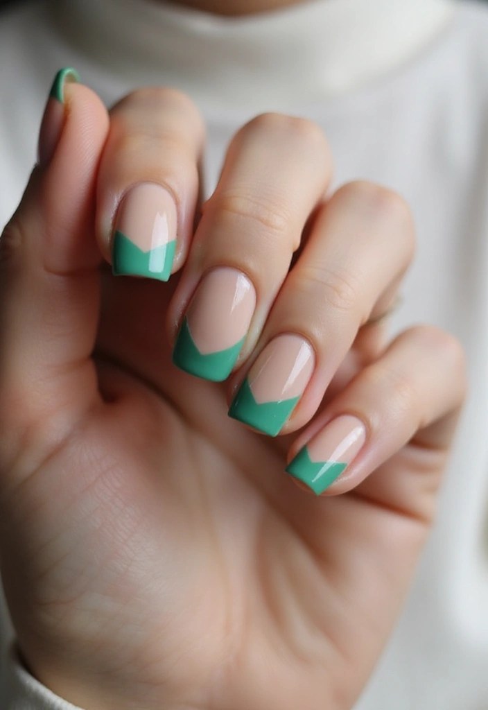 13 Chic Emerald Green Acrylic Nail Ideas You Need to Try Right Now! - 3. Minimalist Emerald French Tip