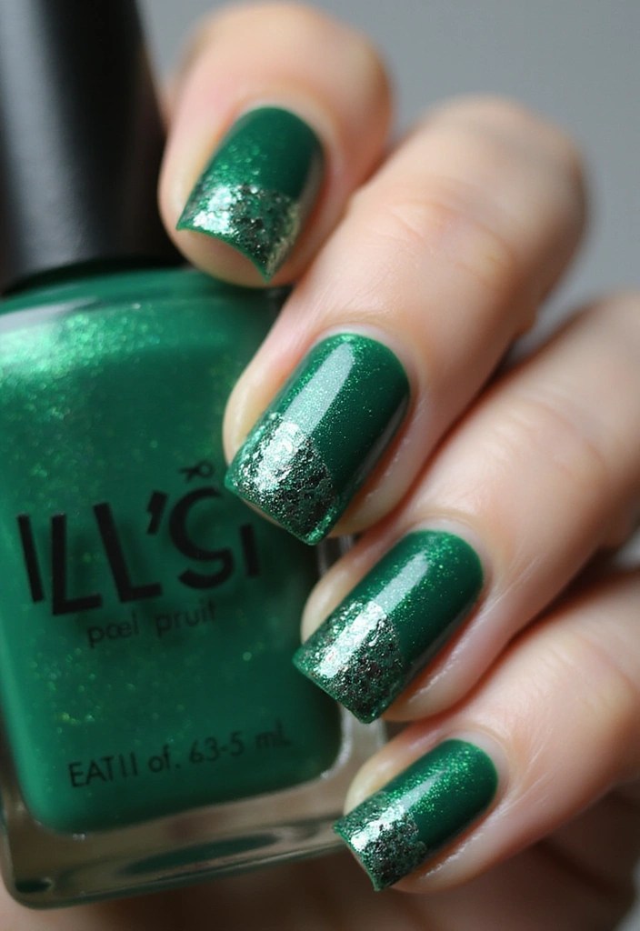 13 Chic Emerald Green Acrylic Nail Ideas You Need to Try Right Now! - 9. Emerald Green Foil Accents