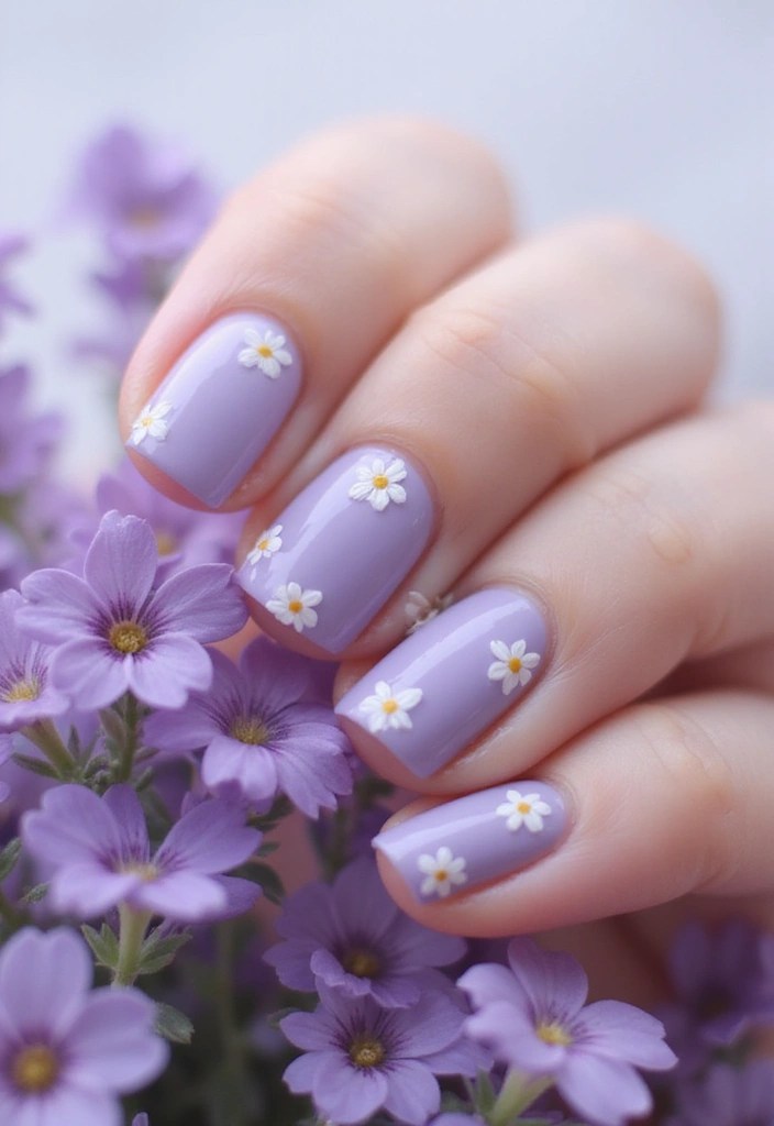 13 Forest Fairy Nail Designs That Feel Straight Out of an Enchanted Woods - 10. Dreamy Lavender Fields