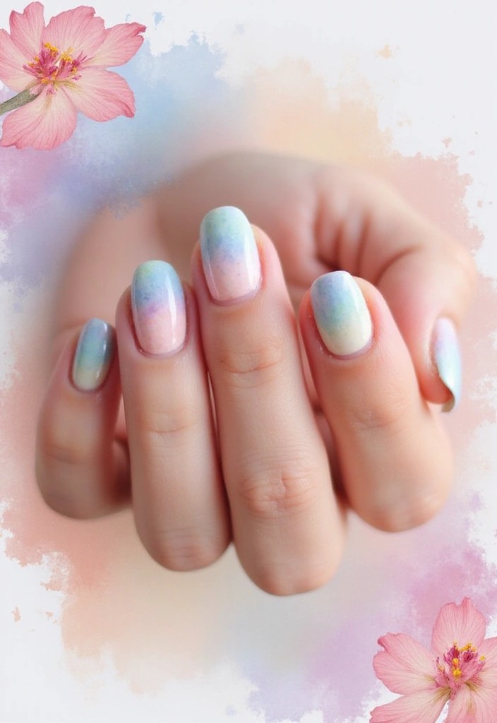 13 Forest Fairy Nail Designs That Feel Straight Out of an Enchanted Woods - 12. Whimsical Watercolor