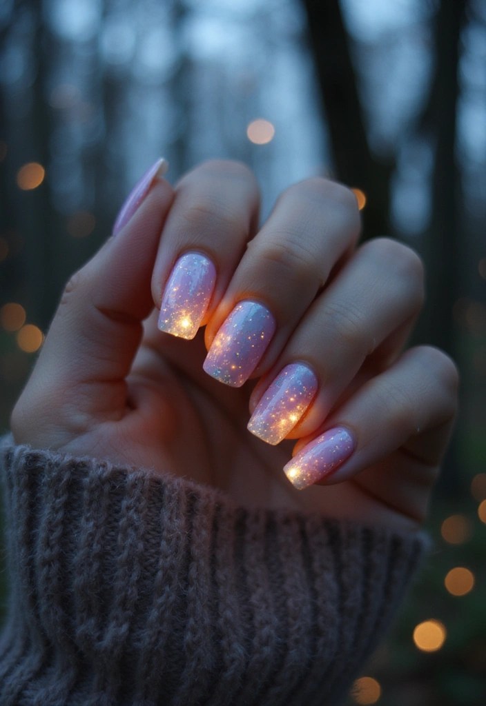 13 Forest Fairy Nail Designs That Feel Straight Out of an Enchanted Woods - 9. Ethereal Glowing Lights